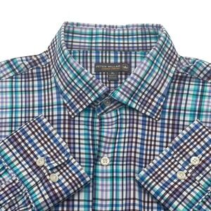 Peter Millar Crown Comfort Collection Plaid Button Down‎ Shirt Mens XL Stretch